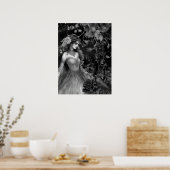 Exquisite dunkle monochrome Beauty-Rose & Raven Poster (Küche)
