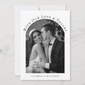 Exquisite Elegance Wedding Foto Vielen Dank Dankeskarte (Vorderseite)