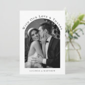 Exquisite Elegance Wedding Foto Vielen Dank Dankeskarte (Stehend Vorderseite)