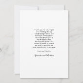 Exquisite Elegance Wedding Foto Vielen Dank Dankeskarte (Rückseite)