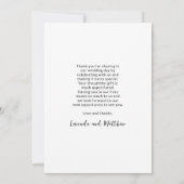 Exquisite Elegance Wedding Foto Vielen Dank Dankeskarte (Rückseite)
