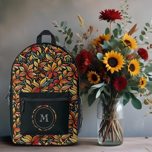 Exquisite Elegant Botanical Fall Leaves Design Bedruckter Rucksack