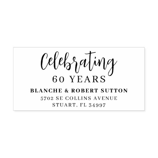 Exquisite Elegant Wedding Anniversarie Address Gummistempel (Prägung)