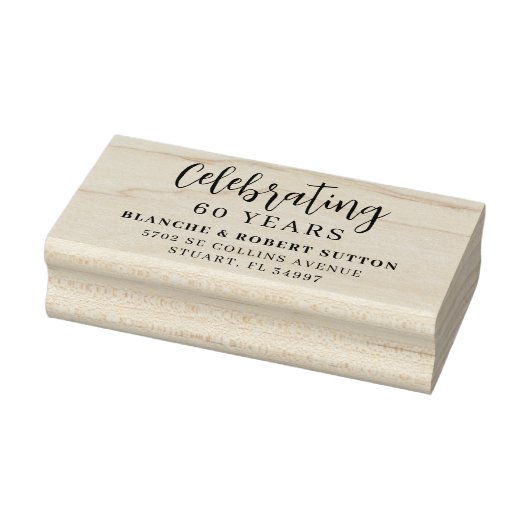 Exquisite Elegant Wedding Anniversarie Address Gummistempel (Stempel)