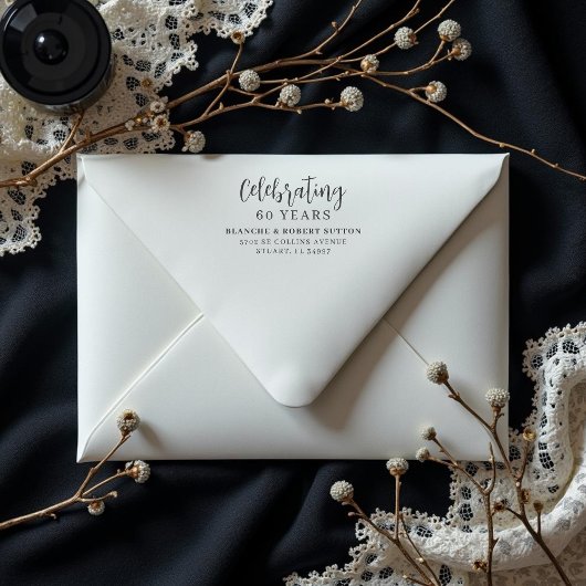 Exquisite Elegant Wedding Anniversarie Address Gummistempel