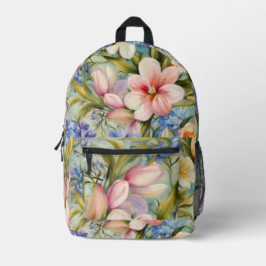 Exquisite Elegante Frühlingsblumen. Malerei Bedruckter Rucksack (Vorderseite)