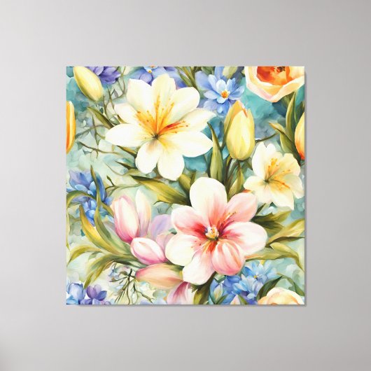 Exquisite Elegante Frühlingsblumen. Malerei Leinwanddruck (Vorderseite)