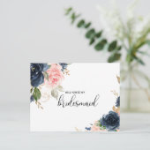 Exquisite Fall Floral Bridesmaid Einladungspostkarte (Stehend Vorderseite)