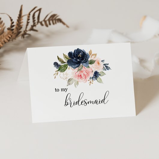 Exquisite Fall Floral Bridesmaid Vielen Dank Dankeskarte