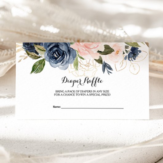 Exquisite Fall Floral Diaper Raffel Begleitkarte