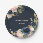 Exquisite Fall Floral Hochzeit Pappteller (Vorderseite)