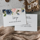 Exquisite Fall Floral Hochzeit RSVP Karte