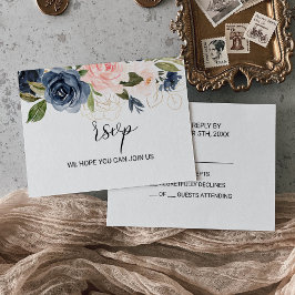 Exquisite Fall Floral Hochzeit RSVP Karte