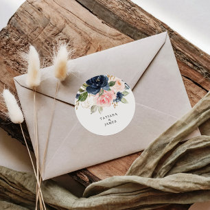 Exquisite Fall Floral Hochzeiten Umschlag Aufklebe Runder Aufkleber