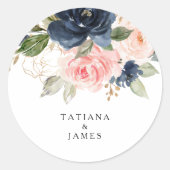 Exquisite Fall Floral Hochzeiten Umschlag Aufklebe Runder Aufkleber (Vorderseite)