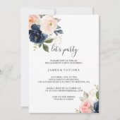 Exquisite Fall Floral Let's Party Einladung (Vorderseite)