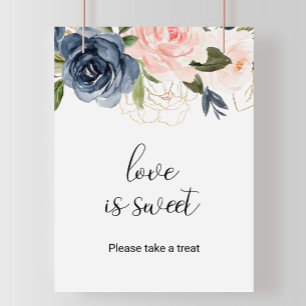Exquisite Fall Floral Liebe ist süß Poster