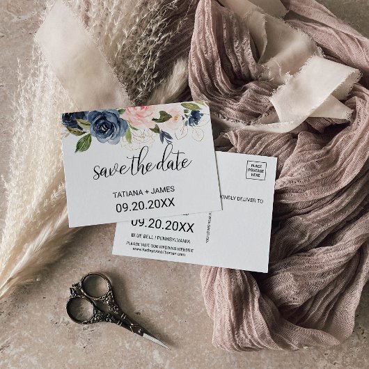 Exquisite Fall Floral Save the Date Karte