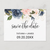 Exquisite Fall Floral Save the Date Karte (Vorderseite)