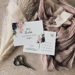 Exquisite Fall Floral Save the Date Postkarte