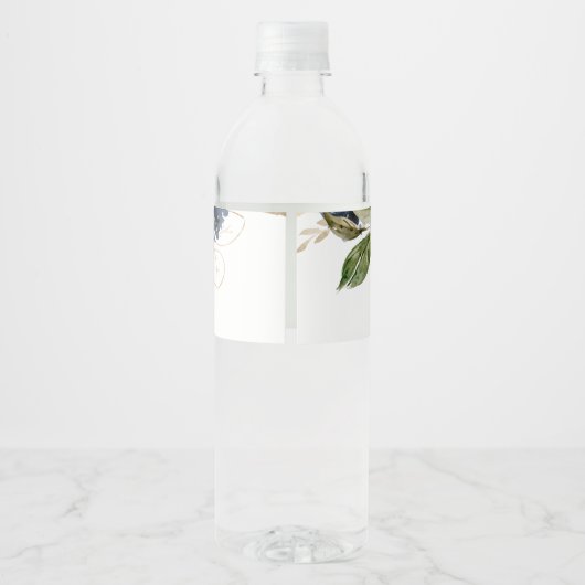 Exquisite Fall Floral Wasser Flasche Etikett (Rückseite)