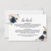 Exquisite Fall Floral Wedding Details Karte einfüg (Vorderseite)