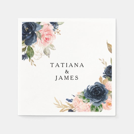 Exquisite Fall Floral Wedding Napkin Serviette (Vorderseite)