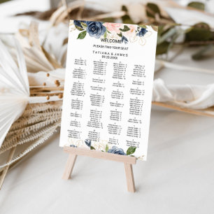 Exquisite fallflorale Alphabetisierungsdiagramme Poster