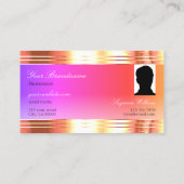 Exquisite farbenfrohe Rose Gold Border Monogram Fo Visitenkarte (Rückseite)