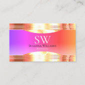 Exquisite farbenfrohe Rose Gold Border Monogram Fo Visitenkarte (Vorderseite)