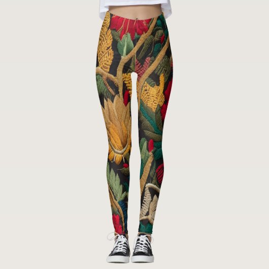 "EXQUISITE FLORAL EMBROIDERY PATTERLAGGINGS" LEGGINGS (Vorderseite)