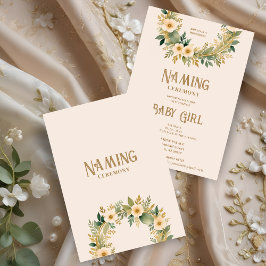 Exquisite Floral Garland in Peach Naming Ceremony Einladung