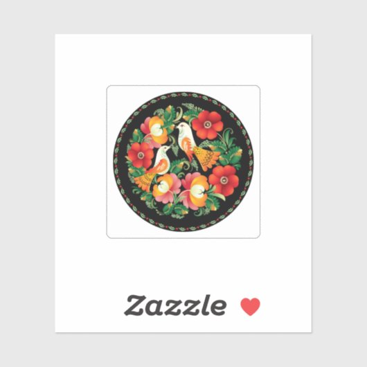 Exquisite Folk Art Birds Blume Schöne Dekoration Aufkleber (Blatt)