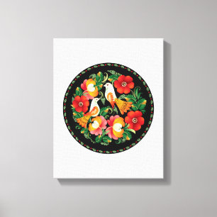 Exquisite Folk Art Birds Blume Schöne Dekoration Leinwanddruck