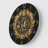 Exquisite Gold 50 Jahre alt Große Wanduhr (Winkel)
