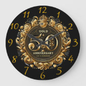 Exquisite Gold 50 Jahre alt Große Wanduhr (Vorderseite)