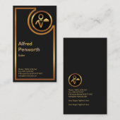 Exquisite Gold Frame Moderne Butler Services Visitenkarte (Vorne/Hinten)
