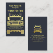 Exquisite Gold Semi Truck Logistics Trucking Visitenkarte (Vorne/Hinten)