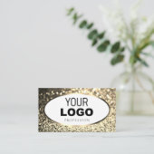 Exquisite Gold Sparkling Glitzer White Add Logo Visitenkarte (Stehend Vorderseite)