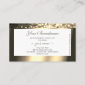 Exquisite Gold Sparkling Glitzer White Add Logo Visitenkarte (Rückseite)