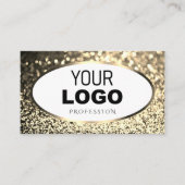 Exquisite Gold Sparkling Glitzer White Add Logo Visitenkarte (Vorderseite)