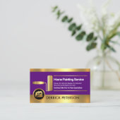 Exquisite Gold Streifen Roller Paint Brush Malerei Visitenkarte (Stehend Vorderseite)