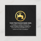 Exquisite Gold Zuhause Pipe Line Plumbing Quadratische Visitenkarte (Rückseite)