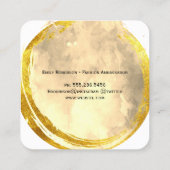 Exquisite Goldbrushfarbe mit Monogramm Quadratische Visitenkarte (Rückseite)