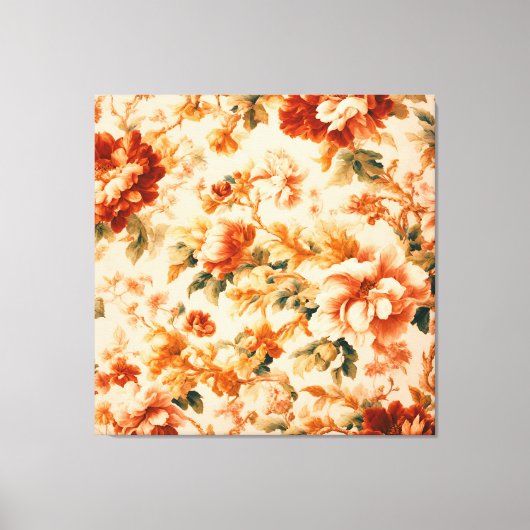 Exquisite Golden Brown Floral Leafe Leinwanddruck (Vorderseite)