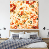 Exquisite Golden Brown Floral Leafe Leinwanddruck (Insitu (Schlafzimmer))