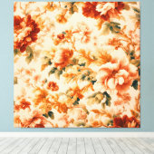 Exquisite Golden Brown Floral Leafe Leinwanddruck (Insitu (Holzboden))