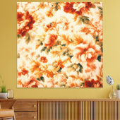 Exquisite Golden Brown Floral Leafe Leinwanddruck (Insitu (Wohnzimmer))