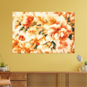 Exquisite Golden Brown Floral Leafe Leinwanddruck (Insitu (Wohnzimmer))
