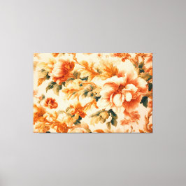 Exquisite Golden Brown Floral Leafe Leinwanddruck